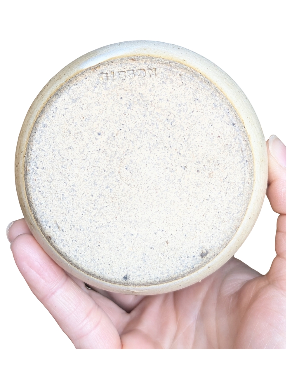 Studio Pottery "Belly Button Lint" Jar Cork Lid | Handmade | Signed Gibson - Picture 5 of 7